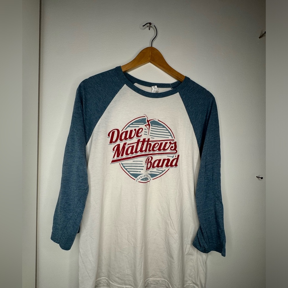 Dave Matthews Band Blue and White Raglan Shirt